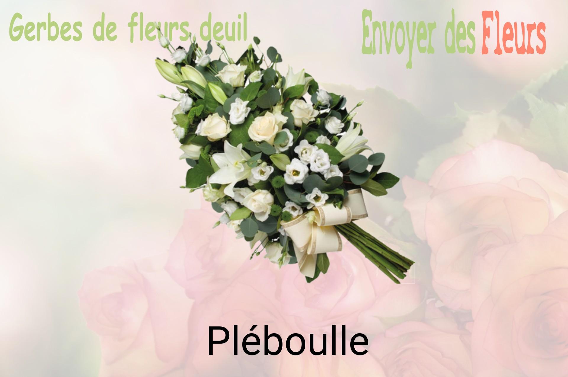 Gerbe de fleurs de deuil livrée à Pléboulle